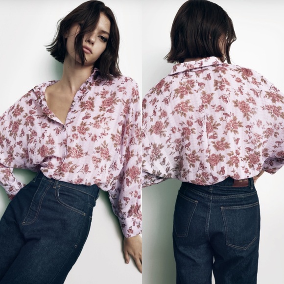 Zara Tops - Zara Floral Print Blouse